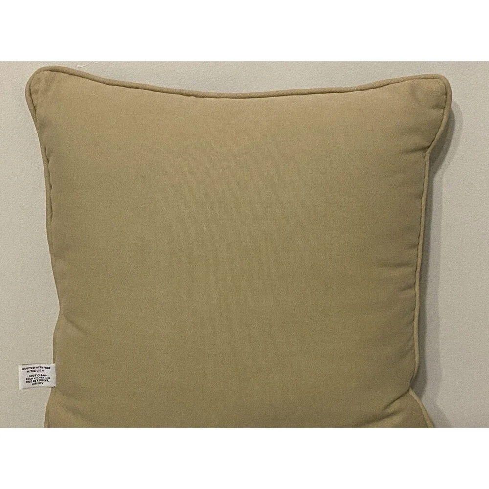 Riverdale Tapestry Throw Butterfly Pillow Butterflies Nature Fall Tan 16x16 EUC